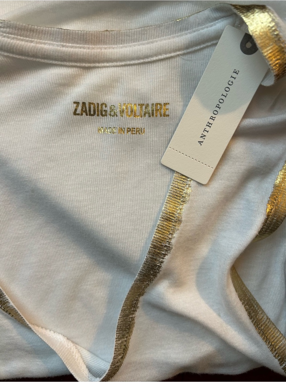Zadig & Voltaire Scoop-Neck Golden-Foil wrapped Tank - Picture 10 of 11